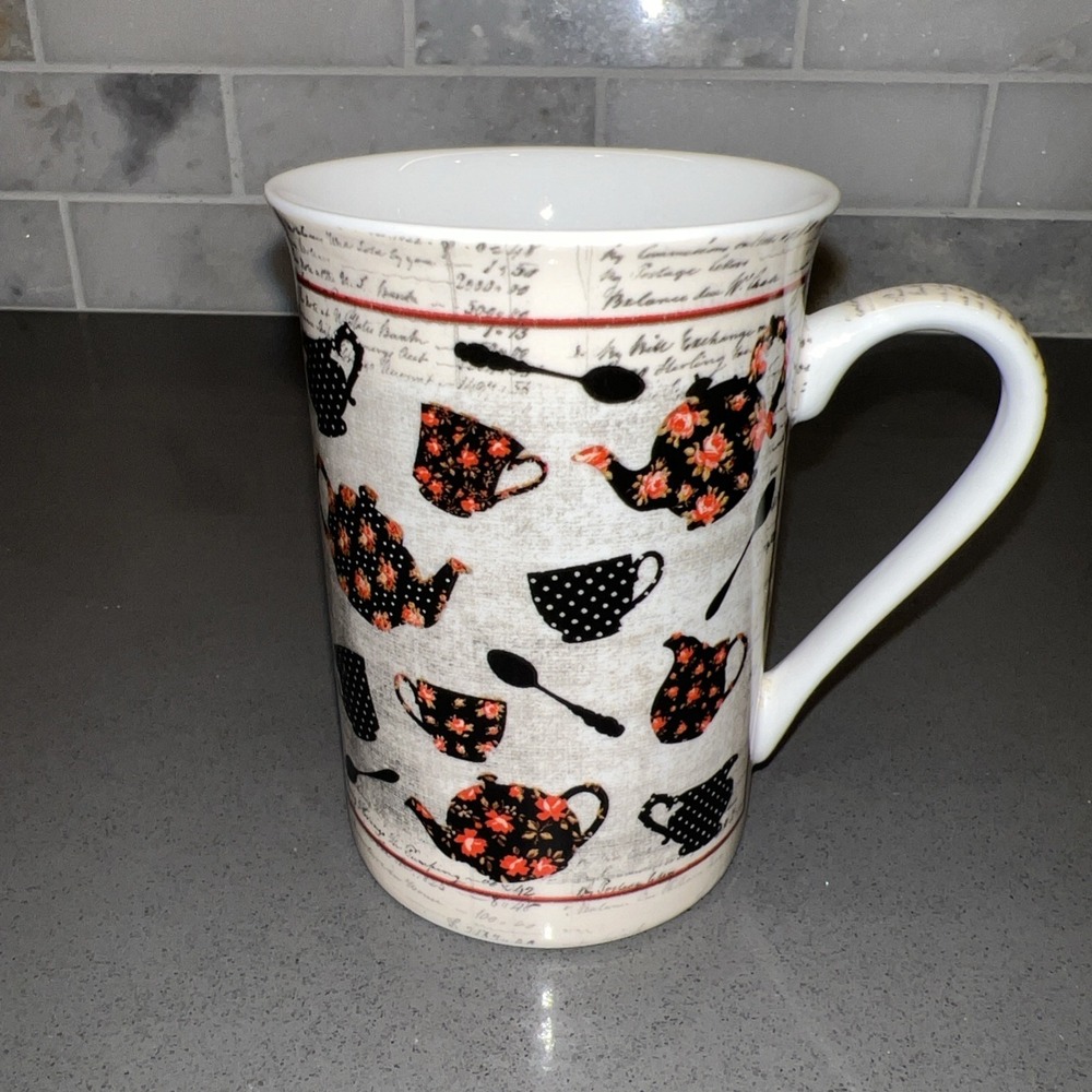 KENT POTTERY TALL COFFEE / TEA MUG 8 Oz BEAUTIFUL Teapots Design